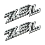 2Pcs 7.3L Emblems 3D Power Stroke Turbo Side Badge Nameplate Decal Stickers Logo Fit for 150 250 350 (Silver Black)