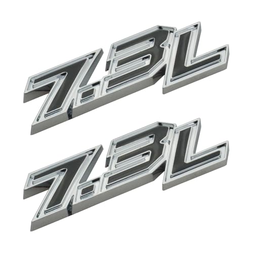 Image of 2Pcs 7.3L Emblems 3D Power Stroke Turbo Side Badge Nameplate Decal Stickers Logo Fit for 150 250 350 (Silver Black)