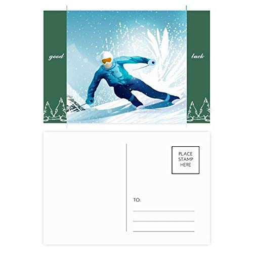 Cartes postales ski sport d'hiver pour écrire vos vœux de fin d'année facilement