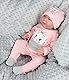 TupTam Baby Mädchen Jungen Bekleidungsset Langarmbody Hose Mütze mit Aufdruck Spruch 3 teilig, Farbe: Katze Aprikose/Grau, Größe: 56
