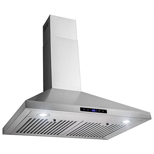 FireBird European Style Wall Mount Stainless Steel Range Hood Vent with Touch Sensor Control and Baffle Filters (30 in.)