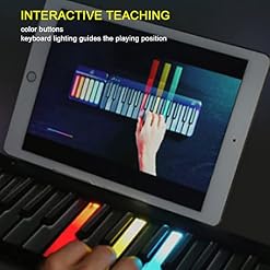 KRUZZO Piano numérique à Clavier Pliable, 35 Touches, Support de Piano électronique Portable, Touches Lumineuses MIDI, Gamme de Sons de 88 Touches, Couverture complète, 38 Sons d’instrume Black - Les Beatles, Paul McCartney, John Lennon, RIngo Starr, George Harrison KRUZZO Piano numérique à Clavier Pliable, 35 Touches, Support de Piano électronique Portable, Touches Lumineuses MIDI, Gamme de Sons de 88 Touches, Couverture complète, 38 Sons d'instrume Black – Image 4
