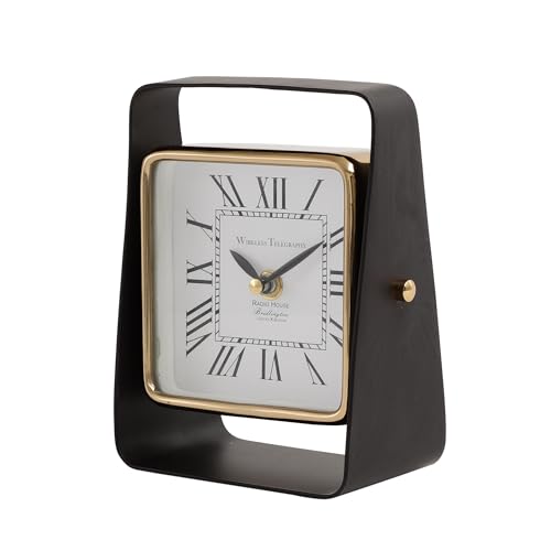Image of Decor de Maison Handcrafted Tempovista Luxury Table Clock for Livingroom,Bedroom,Studyroom | Desk /Table Clocks for Home Decor | Silent Analog Table Clock | Best for Gifting | Gold & Black