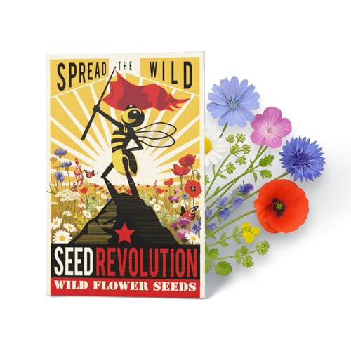 Wild Flower Seeds for Planting UK | Native Gardening Gifts | Grow a Garden Outdoor Plants for Bees | 15 Varieties Wildflower Seeds | Spread The Wild Seed Pack | Seed Revolution (Pack of 1 4g)