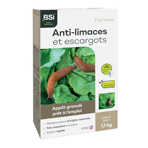 BSI - Anti-Limaces - Protection Contre Les limaces Ou escargots - pour Le Jardin comme Le Potager. Adapté en Agriculture Biologique - sans Danger Envers Les Animaux domestiques - 1,1kg