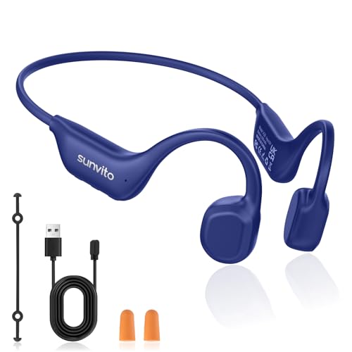 sunvito Knochenschall Kopfhörer Bluetooth 6.0, offene Bluetooth-Funkkopfhörer für Sport, wasserdichte