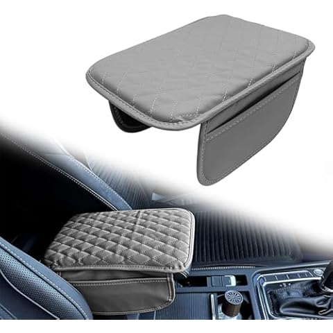LTDCVTR Car Center Console Cover with 2 Storage, Upgraded Microfiber Leather Car Arm Rest Cover, Car Interior Accessories Universal Armrest Cover for Car Storage Box for Sedan(Gray) Cover