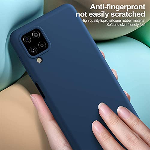 Image of DIZORO Liquid Silicone Case with Microfiber Coushioning Compatible for Samsung Galaxy A12 /M12 /F12 Shockproof Slim Back Cover, Gel Rubber Full Body Protection - Blue