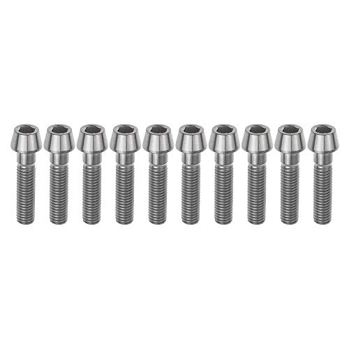 Ruifu M8 Lot de 10 vis Coniques en Titane pour vélo et Moto Gr5 Ti 15 20 25 30 35 40 45 mm, M8x35mm