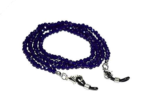Round Beaded Eyeglasses Chain for Women, Sunglasses Chain, Reading Glasses Holder,Lanyard for Face Mask, Crystral Glass Beads, Sunglasses, Goggles and Eyeglasses, Color- Royal Blue-image-44