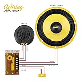 Pyle Component Car Speakers 16.5cm – 2-Way 400W High-Performance Audio with Yellow Poly Injection Cone, Butyl Rubber Surround, 1.13kg Magnet, Crossover & Wiring Kit - Image 2