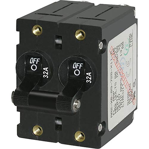 Blue Sea Systems A-Series Black Toggle Single Pole 32A Circuit Breaker