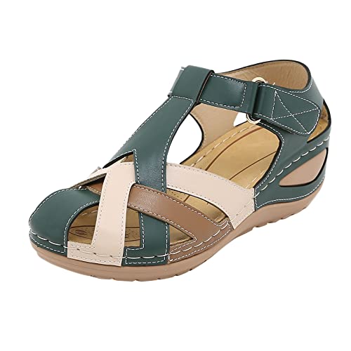 Sandales larges femme talon compensé vert 38.5 anti-transpiration