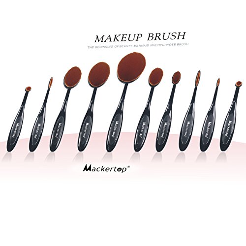 [ Mother's Day gifts ] Makeup brushes Professional 10 Pcs Soft Oval Toothbrush Makeup Brush Sets