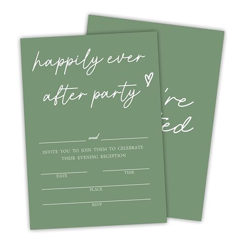 Ketsord Forest Green Happily Ever After Invitations