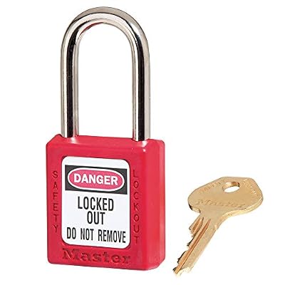 Master Lock 410RED Cadenas de Consignation en thermoplastique 410 sécurité, Rouge, Taille unique
