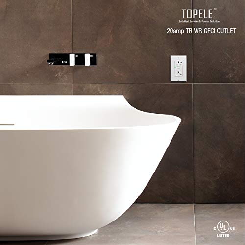 10 Pack 20 Amp GFCI Outlet, WR TR GFCI Receptacle with LED Indicator Lights by TOPELE - Used condition - Image 3