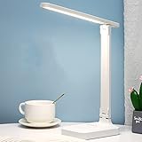 CHEOTIME LED Folding Table Lamp, USB Charging Eye Protection Desk Lamp, Touch Control Dimmable Pink Lamp for Bedroom Office Study 3 Color Temperature Portable Desk Light (Ivory White (Rechargeable - Image 8
