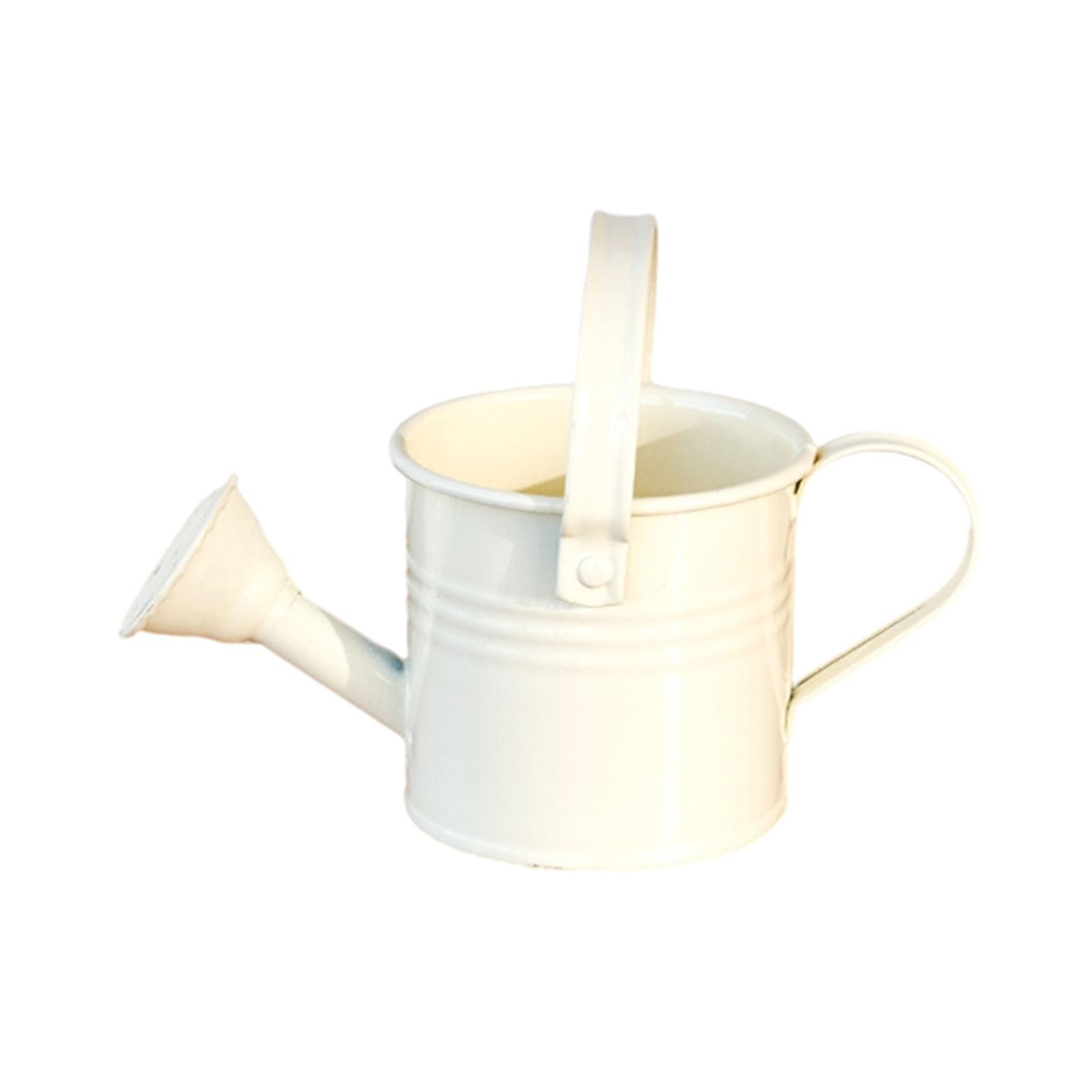 Rikuuui Metal Watering Can with Sprinkler Head Long Spout Watering Pot for Indoor Gardening Tool Small Size Iron Plant Care Equipment Home Balcony Terrace Potted Plants Beige