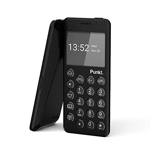 Punkt. MP02 Neue Generation Minimalistisches Handy - mit 4G LTE, mit Digitale Sicherheit, Wi-Fi Hotspot, Nano-SIM, Multiband - Schwarz