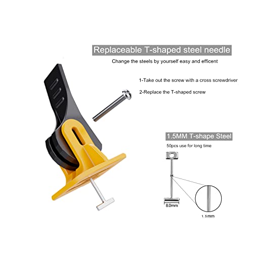 Tile Leveling System, 20Pcs Floor Leveling Compound With 50Pcs Reusable Spare Steel T-Pin, Upgraded Installation Leveler Tile Tool For Wall Floor #TOP2