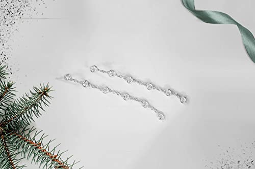 Tirafina Diamond Linear Drop Earrings, 6 Natural Round Diamonds Per Dangle Earring, Bezel Set Diamonds, 14K Rose Gold-Plated Sterling Silver/14K Gold-Plated Sterling Silver/Sterling Silver (1/10 Cttw) #TOP4