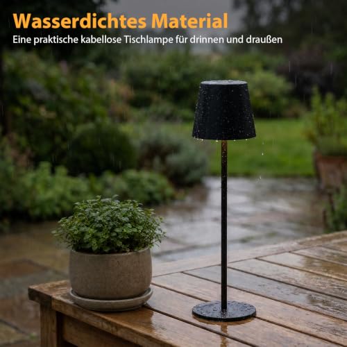 Tischlampe Kabellos 2 Stück, Touch, LED Akku Lampe für Outdoor Indoor – Ansicht 6
