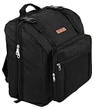 Gearlux Accordion Gig Bag Backpack (17' x 14.5'x 10') with Shoulder Straps and A4-Size Pouch - Black