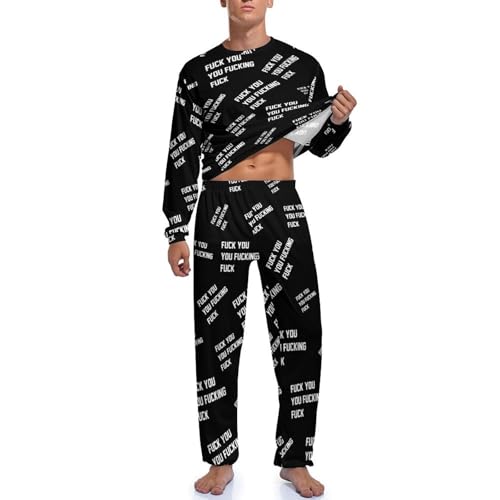 Fuck You You Fucking Fuck Novelty Men's Pajama Set Long Sleeve Pjs Sleepwear Top And Pants3