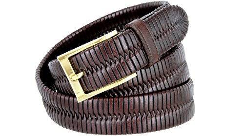 Genuine Leather Center Weaved Hand Woven Dress Belt 1-1/4" Wide2