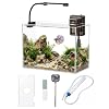 Glass Fish Tank Kit, 3 Gallon Betta Fish Tank Aquarium Starter Kit with Filter, Lights, Lid, for Betta, Goldfish, Small Fish or shrimg，Clear