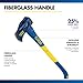 Estwing 8 lb Wood Splitting Maul with 36-Inch Fiberglass Handle - Forged Head Hardened to 50–55 HRC, Heavy-Duty Log Splitter, Model #62374