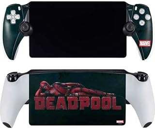 Skinit Decal Gaming Skin Compatible with PlayStation Portal Remote Player - Officially Licensed Marvel Deadpool Legacy Posing Deadpool Design