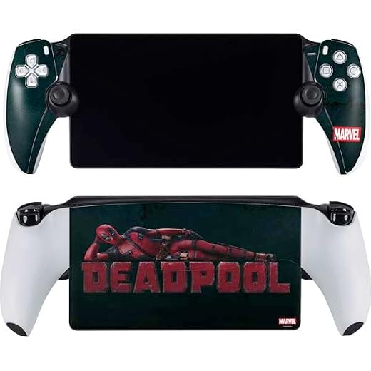 Skinit Decal Gaming Skin Compatible with PlayStation Portal Remote Player - Officially Licensed Marvel Deadpool Legacy Posing Deadpool Design