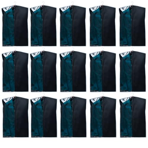 Image of Men's Moisture-Proof Coat Suit Blazer Covers | Half Transparent Design | Durable Dustproof Garment Bags for Suits & Blazers | Ideal Wardrobe Solution | | Black | Set of 15 Height-36