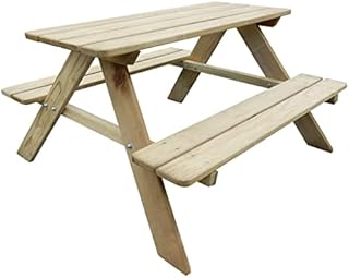 vidaXL Kid's Picnic Table 89x89.6x50.8cm Pinewood Outdoor Garden Bench Seat