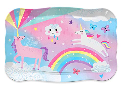 Jewelkeeper 15 Piece Kids Pretend Toy Tin Tea Set & Carrying Case - Cotton Candy Unicorn Design - Girls Gifts #TOP5