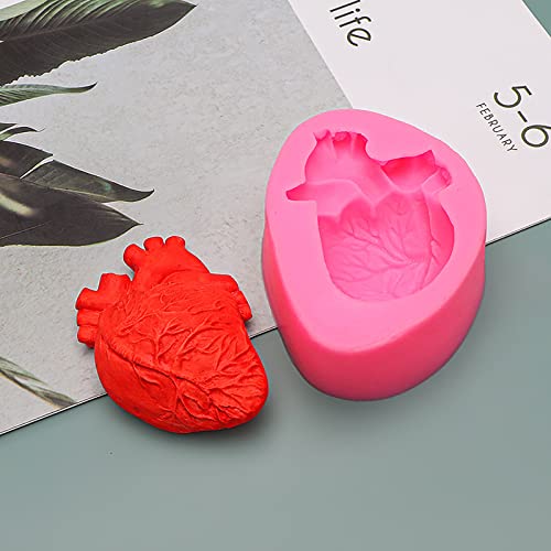 2 Pack Organ Shape Mold Brain Mold Heart Mold Organ Candle Mold Organ Resin Mold 3D Animal Mold Silicone Mold For Resin Cake Mold Clay Resin Making Molds Candle Making Molds Craft Supplies #TOP4