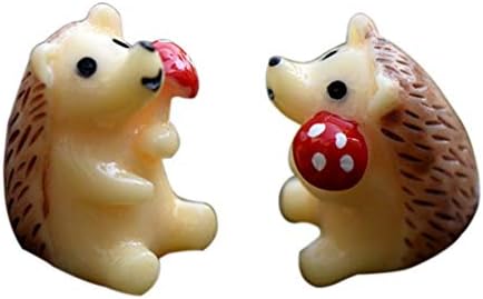 Générique 2 Pcs Hedgehog Figurine Mini Resin Succulent Plants - 5