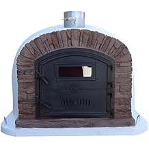 Authentic Pizza Ovens Ventura Sierra Premium Wood-Fired Outdoor Pizza Oven, Handmade in Portugal, Triple-Insulated Brick Oven, Rotisserie-Capable, Dutch Door, Thermometer & Baking Dish Included