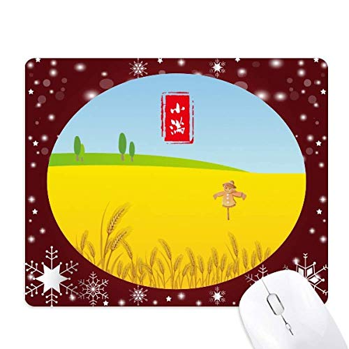 Tapis de souris solaire circulaire flocon de neige pour l'hiver