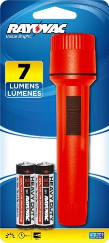 Rayovac Value Bright 7 Lumen 2AA Economy Flashlight with Batteries (EVB2AA-BA)