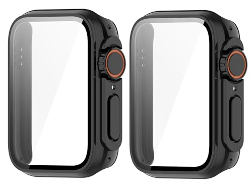 SHEAWA for Xiaomi Smart Band 9 Pro �P�[�X �J�o�[ 2�Z�b�g PC+�����K���X�t�B���� �O�ϕϐg 9H�d�x �S�ʕی� ��̌^�ی�P�[�X �ی�J�o�[ �ϏՌ� �A�N�Z�T���[ (�u���b�N)