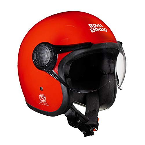 Royal Enfield Jet Open Face Helmet with Clear Visor Red, Size S(5556