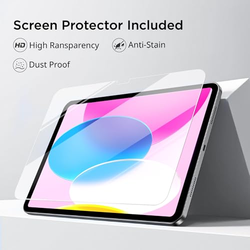 CACOE Case for iPad A16 11th/10th Generation(2025/2022) with Pencil Holder & Screen Protector 11/10.9 inch - Full Protective Tablet Cover for iPad 11/10 Gen, Coastal Blue - Image 3