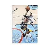 FANCHUANG Ja Morant Poster Paper Dunk for Wall Decor Boys Bedroom Canvas Wall Poster Signed Inspirational Posters Unframe-style 12x18inch(30x45cm)