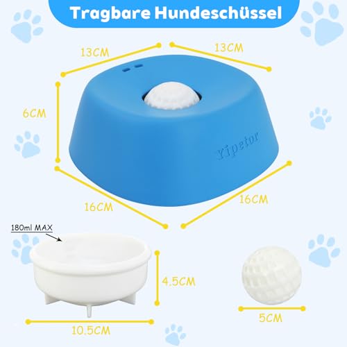 Yipetor Schleckball Hundenapf für Flüssige Leckerlis, 【Unterhaltener Ball- in】 Knochenbrühe Grünlippmuschel Hund Pulver, Joghurt leckball für Hunde Hundespielzeug für große, mittlere und kle-7