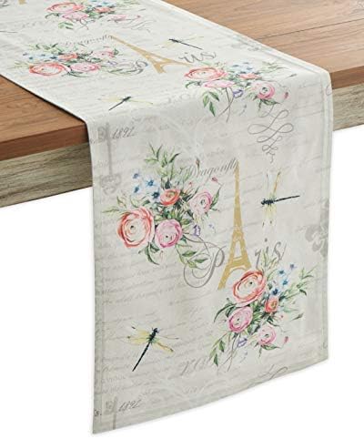 Maison d' Hermine Tablerunner 100% Cotton Decorative Easter Tablerunners Washable Table Runner for Home, Wedding, Restaurant, Buffet Party & Camping, Champ De Mars - Spring/Summer (37cm x 180cm)