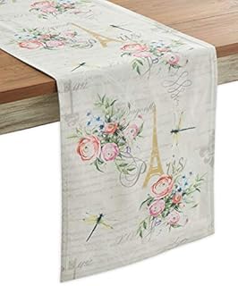 Maison d' Hermine Tablerunner 100% Cotton Decorative Easter Tablerunners Washable Table Runner for Home, Wedding, Restaurant, Buffet Party & Camping, Champ De Mars - Spring/Summer (37cm x 180cm)