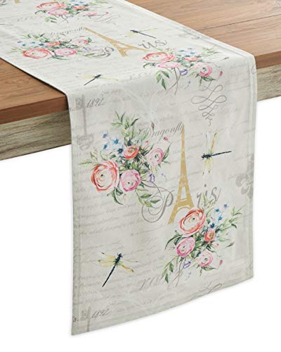 Maison d' Hermine Tablerunner 100% Cotton Decorative Washable Table Runners for Home, Kitchen, Dining, Party & Camping - Gifts for Mothers day Spring & Summer (Champ De Mars, 37cm x 180cm )